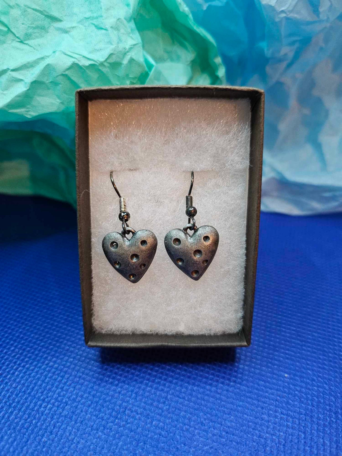 Silver / Grey Dotted Heart Jewellery Set