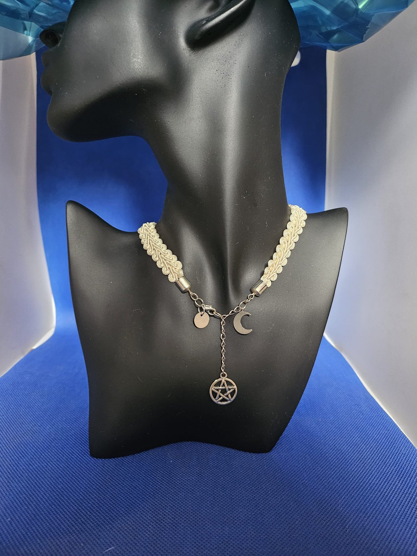 3 Moon Phase Cream Choker