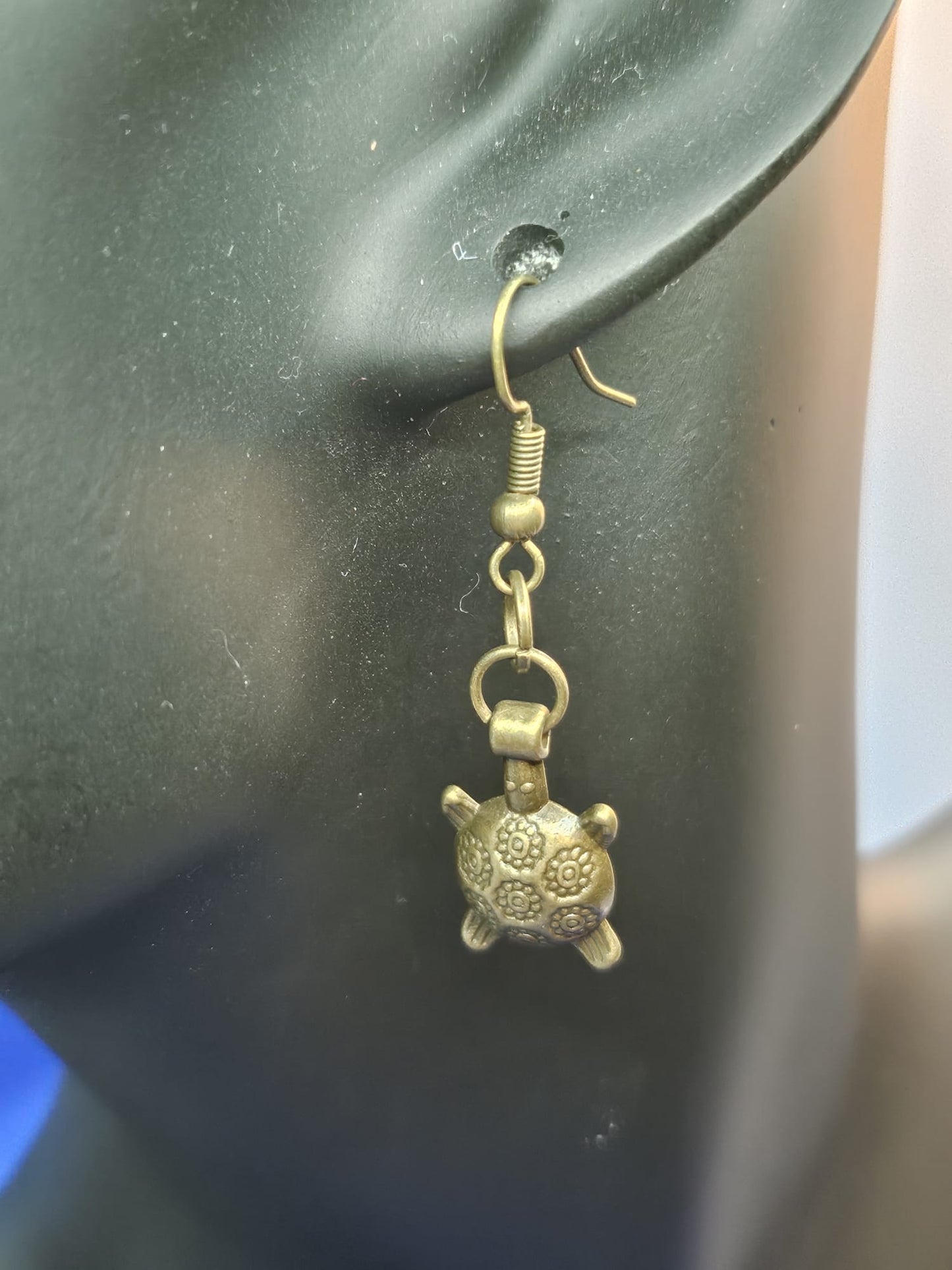 Brass Turtle Earrings