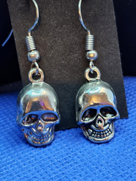 Solid Skull Hook Earrings