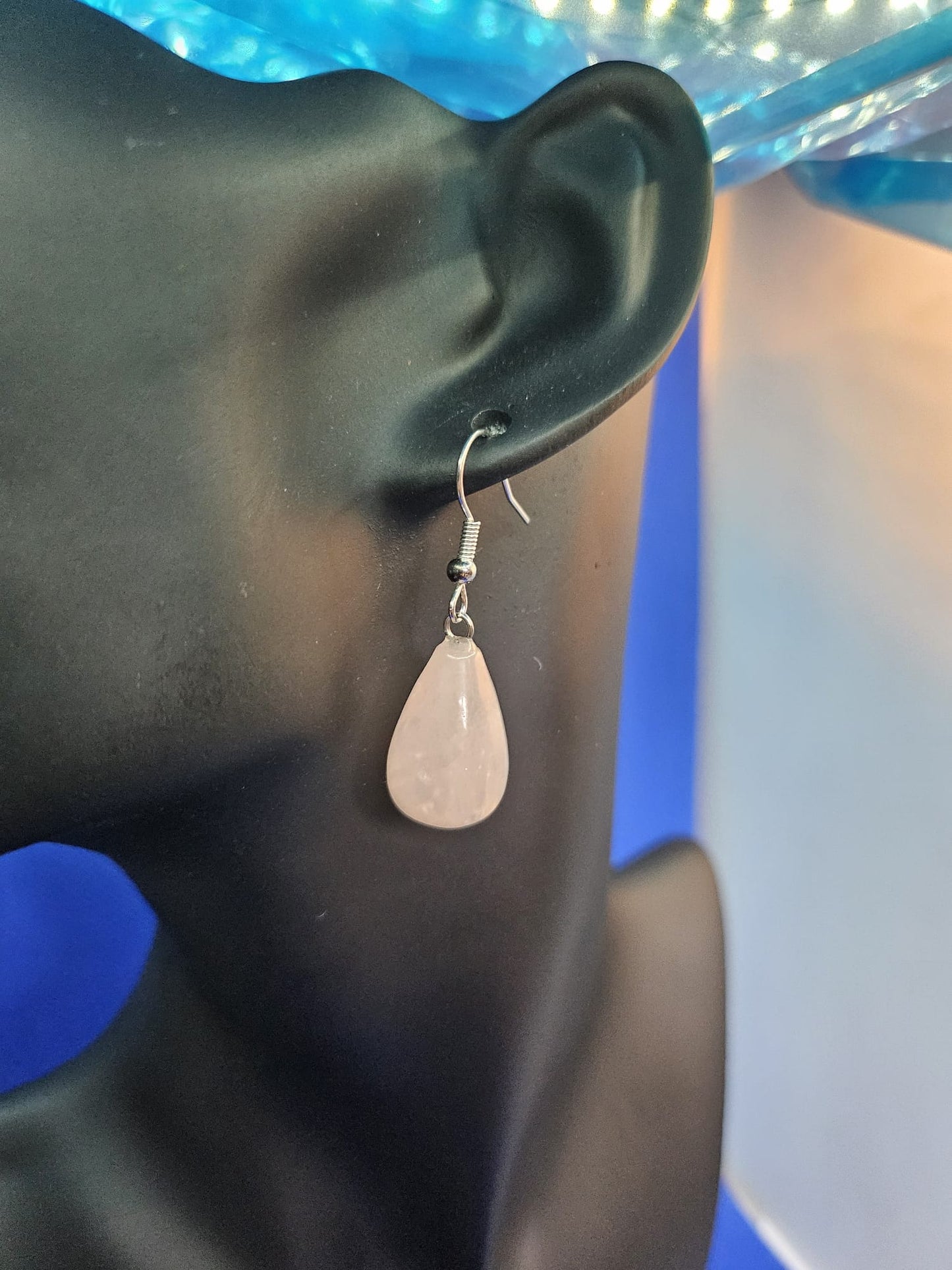 Rose Quartz Teardrop Earrings